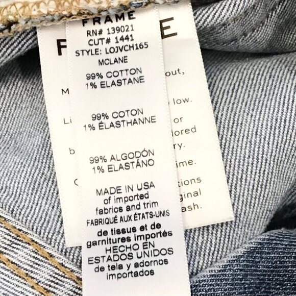 FRAME 27 Le Original High Rise Straight  Cropped Women’s Jeans Distressed McLane - Picture 11 of 13
